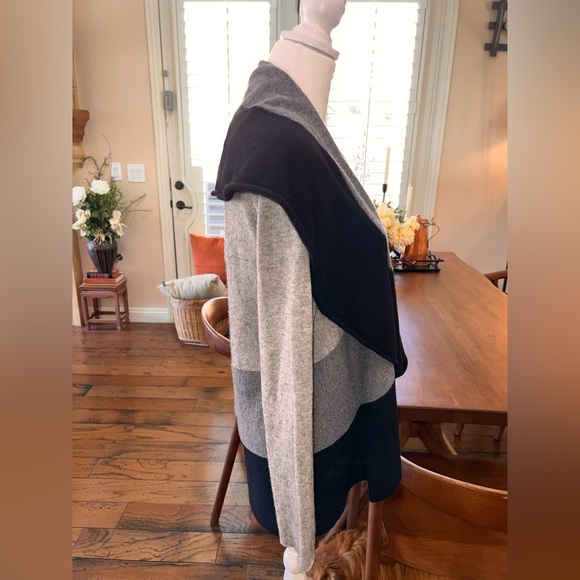 Vertical Design long sleeve Wool & Cashmere knit open front cardigan size S - Picture 6 of 8